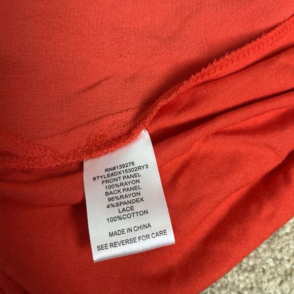 NWT DANIEL RAINN‎ Women’s Red CROCHET Plus Size 2X Top Keyhole Tank - Picture 8 of 8